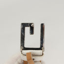 GUCCI Belt Leather 26.4""-28.1"" White Silver 037 0394 0959 Auth am8458-7