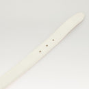 GUCCI Belt Leather 26.4""-28.1"" White Silver 037 0394 0959 Auth am8458-8