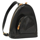 GUCCI Bamboo Shoulder Bag Enamel Black Gold 007 2113 0127 Auth am8459-1