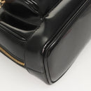 GUCCI Bamboo Shoulder Bag Enamel Black Gold 007 2113 0127 Auth am8459-15