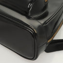 GUCCI Bamboo Shoulder Bag Enamel Black Gold 007 2113 0127 Auth am8459-8