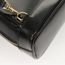 GUCCI Bamboo Shoulder Bag Enamel Black Gold 007 2113 0127 Auth am8459-16