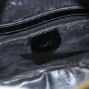 GUCCI Bamboo Shoulder Bag Enamel Black Gold 007 2113 0127 Auth am8459-20