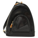 GUCCI Bamboo Shoulder Bag Enamel Black Gold 007 2113 0127 Auth am8459-13