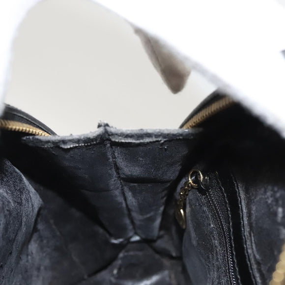 GUCCI Bamboo Shoulder Bag Enamel Black Gold 007 2113 0127 Auth am8459