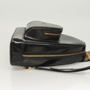 GUCCI Bamboo Shoulder Bag Enamel Black Gold 007 2113 0127 Auth am8459-3