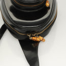 GUCCI Bamboo Shoulder Bag Enamel Black Gold 007 2113 0127 Auth am8459-6
