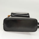 GUCCI Bamboo Shoulder Bag Enamel Black Gold 007 2113 0127 Auth am8459-5