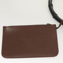 GUCCI Bamboo Shoulder Bag Leather Brown Gold 001 1880 Auth am8464-19