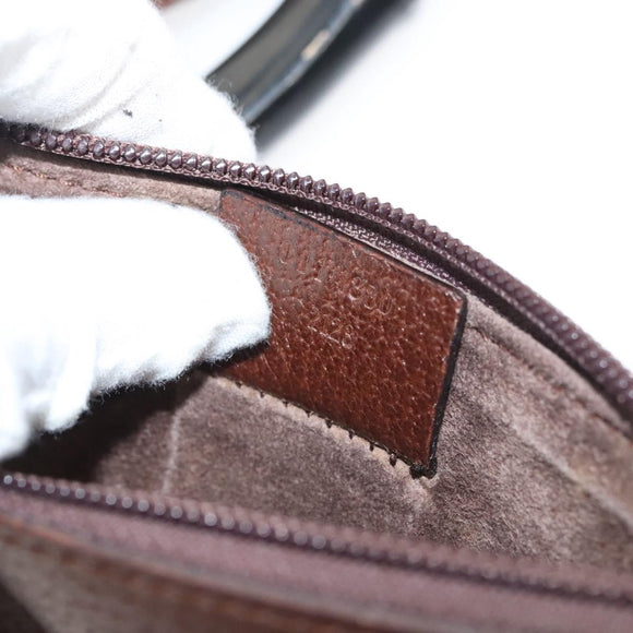 GUCCI Bamboo Shoulder Bag Leather Brown Gold 001 1880 Auth am8464