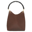 GUCCI Bamboo Shoulder Bag Leather Brown Gold 001 1880 Auth am8464-2