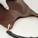GUCCI Bamboo Shoulder Bag Leather Brown Gold 001 1880 Auth am8464-6