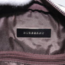 BURBERRY Nova Check Hand Bag Canvas Beige Silver Auth am8470-10