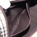 BURBERRY Nova Check Hand Bag Canvas Beige Silver Auth am8470-20