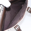 BURBERRY Nova Check Hand Bag Canvas Beige Silver Auth am8470-12