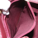 BURBERRY Nova Check Hand Bag Canvas Beige Wine Red gold Auth am8471-19