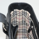 BURBERRY Hand Bag Leather Black Silver Auth am8474-19