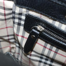 BURBERRY Hand Bag Leather Black Silver Auth am8474-20