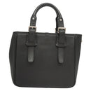 BURBERRY Hand Bag Leather Black Silver Auth am8474-2