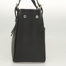 BURBERRY Hand Bag Leather Black Silver Auth am8474-4