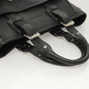 BURBERRY Hand Bag Leather Black Silver Auth am8474-6