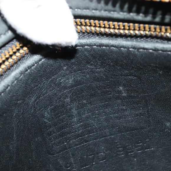 Coach Shoulder Bag Leather Black Gold Auth am8476