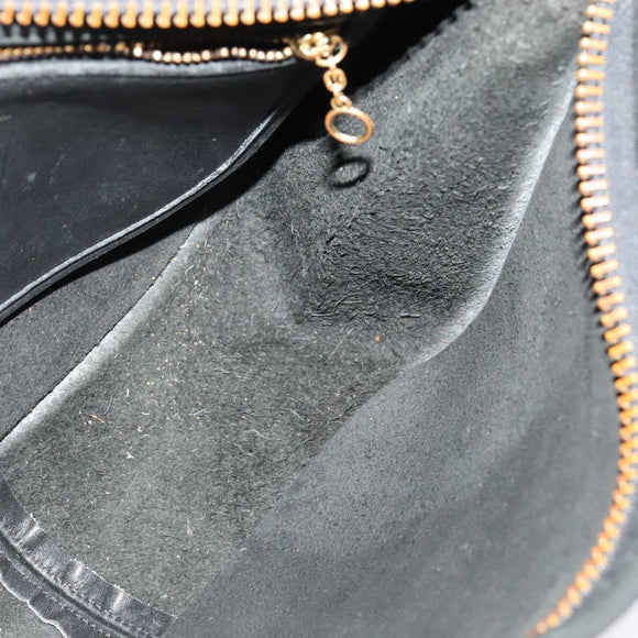 Coach Shoulder Bag Leather Black Gold Auth am8476