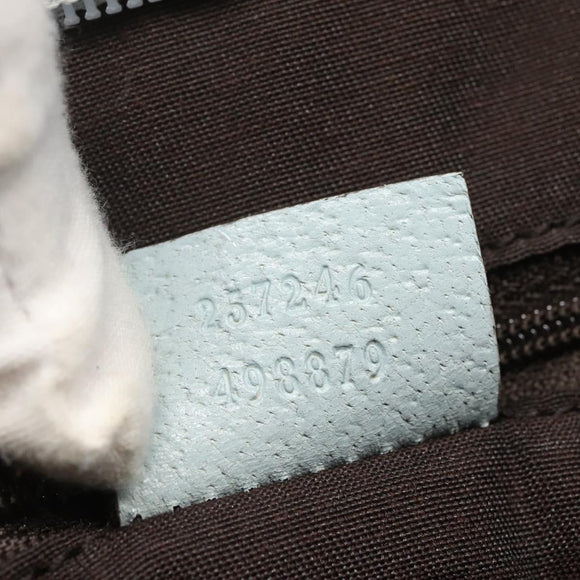 GUCCI GG Canvas Shoulder Bag Outlet Light Blue Gold 257246 Auth am8484