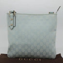 GUCCI GG Canvas Shoulder Bag Outlet Light Blue Gold 257246 Auth am8484-12