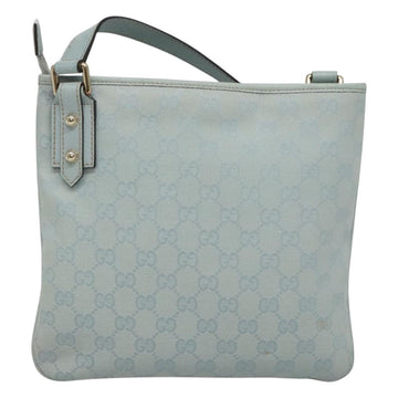 GUCCI GG Canvas Shoulder Bag Outlet Light Blue Gold 257246 Auth am8484 - 0