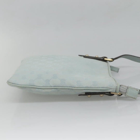 GUCCI GG Canvas Shoulder Bag Outlet Light Blue Gold 257246 Auth am8484