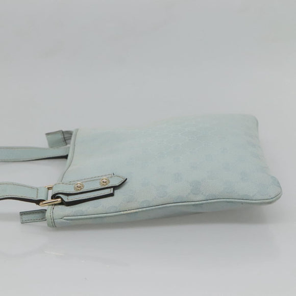 GUCCI GG Canvas Shoulder Bag Outlet Light Blue Gold 257246 Auth am8484