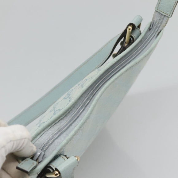 GUCCI GG Canvas Shoulder Bag Outlet Light Blue Gold 257246 Auth am8484