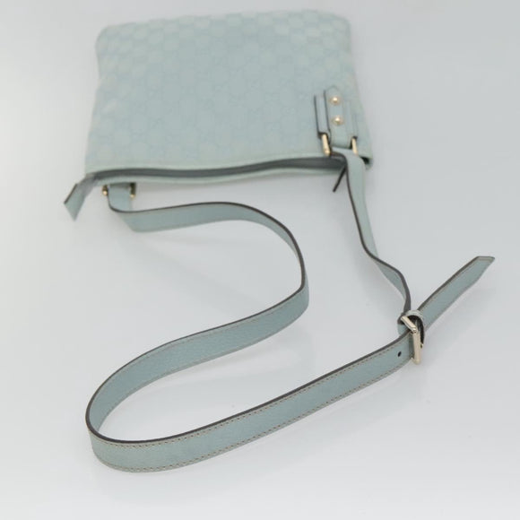 GUCCI GG Canvas Shoulder Bag Outlet Light Blue Gold 257246 Auth am8484