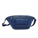 GUCCI GG Emboss Body Bag Silver Blue 645093 Auth am8486-1