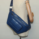 GUCCI GG Emboss Body Bag Silver Blue 645093 Auth am8486-21