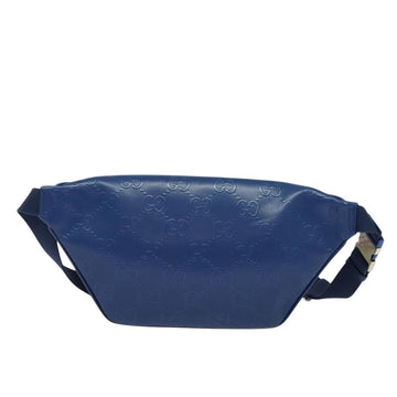 GUCCI GG Emboss Body Bag Silver Blue 645093 Auth am8486 - 0
