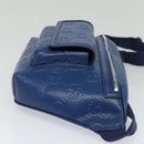 GUCCI GG Emboss Body Bag Silver Blue 645093 Auth am8486-4