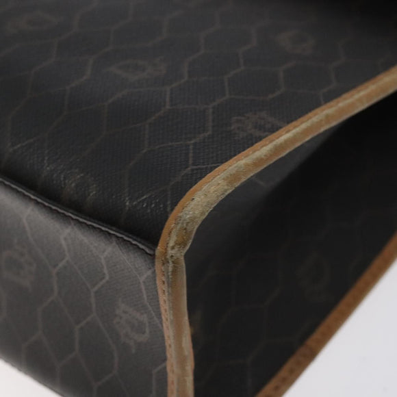 Christian Dior Honeycomb Canvas Hand Bag PVC Black Auth am8488