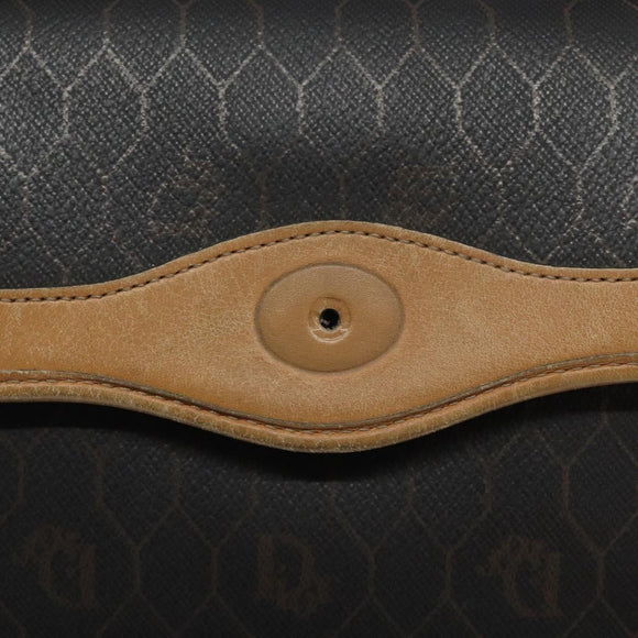 Christian Dior Honeycomb Canvas Hand Bag PVC Black Auth am8488