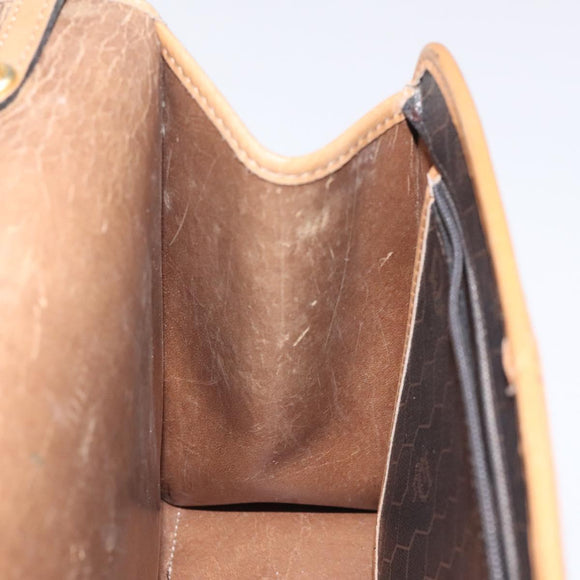 Christian Dior Honeycomb Canvas Hand Bag PVC Black Auth am8488