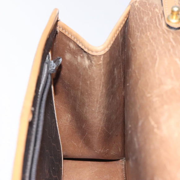 Christian Dior Honeycomb Canvas Hand Bag PVC Black Auth am8488