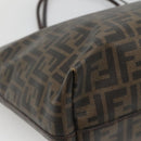 FENDI Zucca Canvas Tote Bag Brown Black Auth am8490-13