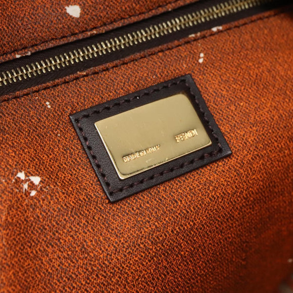 FENDI Zucca Canvas Tote Bag Brown Black Auth am8490