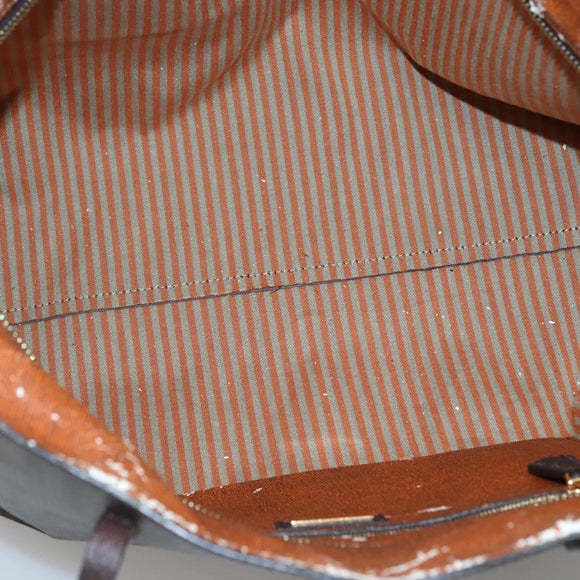 FENDI Zucca Canvas Tote Bag Brown Black Auth am8490