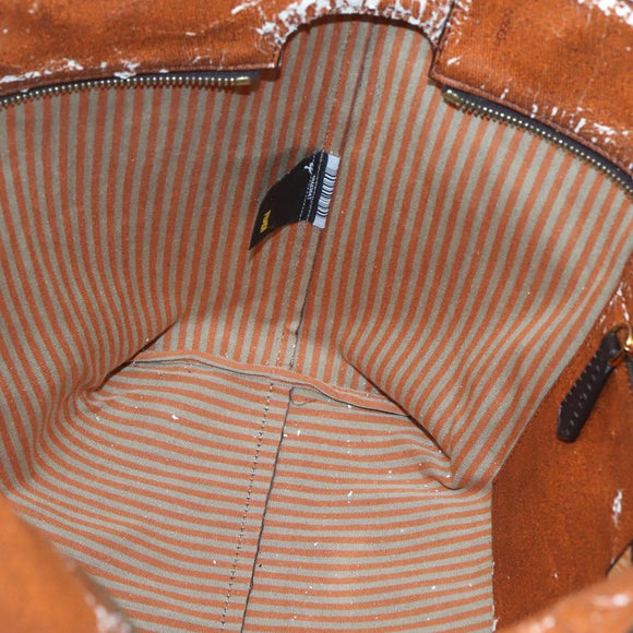 FENDI Zucca Canvas Tote Bag Brown Black Auth am8490