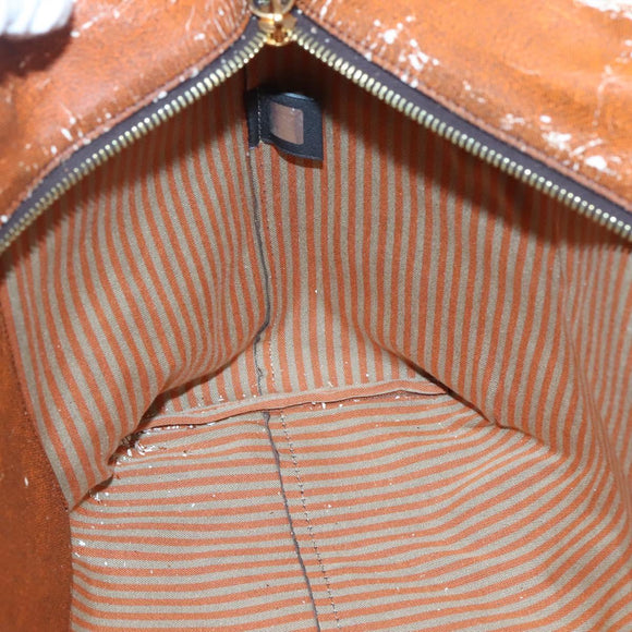 FENDI Zucca Canvas Tote Bag Brown Black Auth am8490