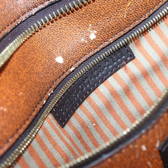 FENDI Zucca Canvas Tote Bag Brown Black Auth am8490