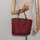 PRADA Hand Bag Nylon Red Auth am8492-23