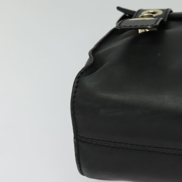 Jimmy Choo Hand Bag Leather 2way Black Gold Auth am8495